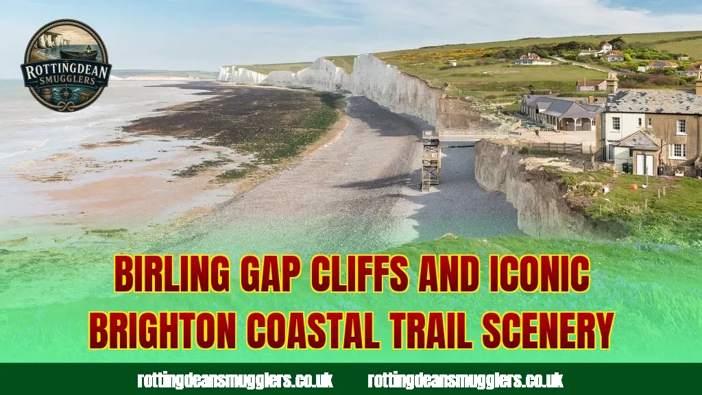 Birling Gap cliffs and iconic Brighton coastal trail scenery