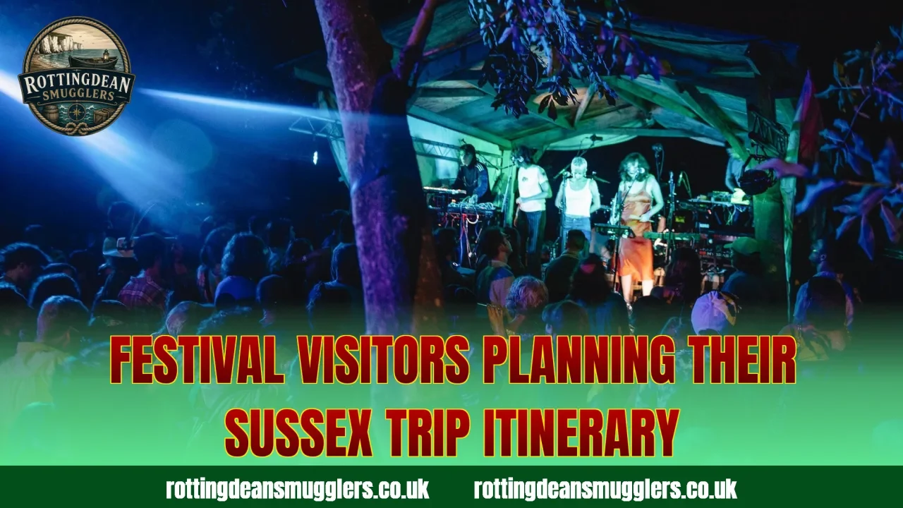 Festival visitors planning their Sussex trip itinerary