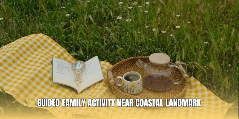 Guided family activity near coastal landmark