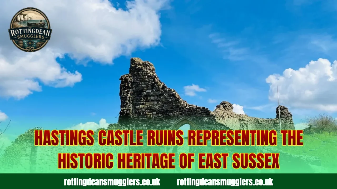 Hastings Castle ruins representing the historic heritage of East Sussex