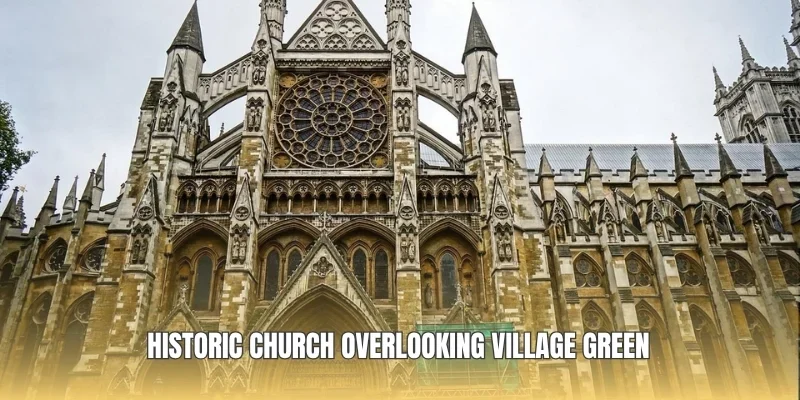 Historic church overlooking village green