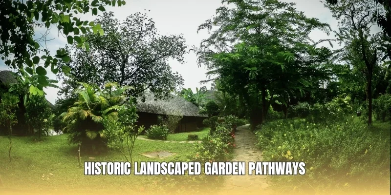 Historic landscaped garden pathways