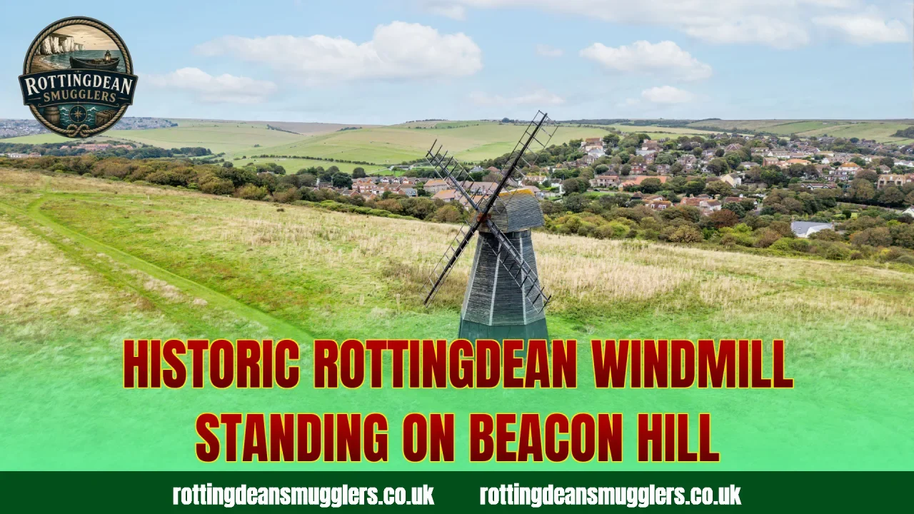 Historic Rottingdean Windmill standing on Beacon Hill