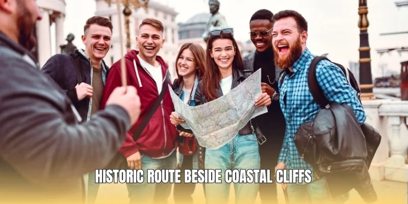 Historic route beside coastal cliffs