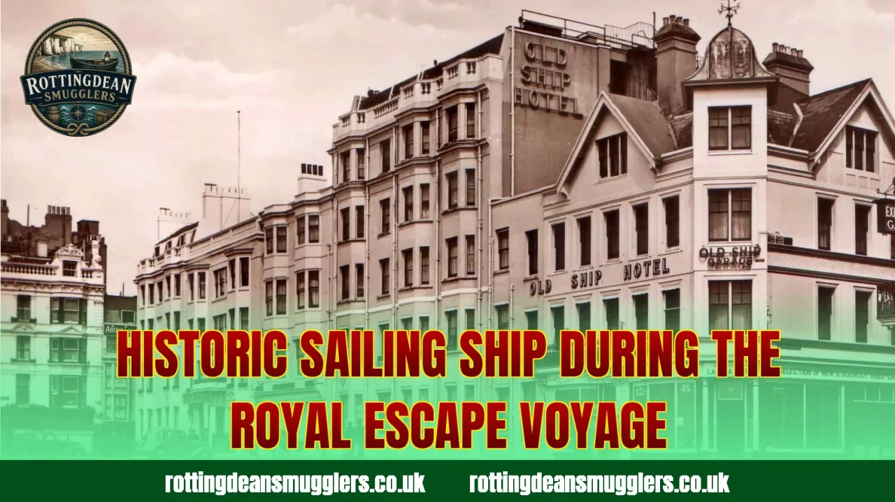 Historic sailing ship during the royal escape voyage