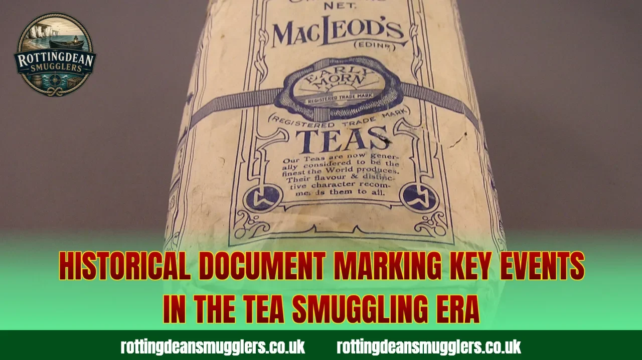 Historical document marking key events in the tea smuggling era