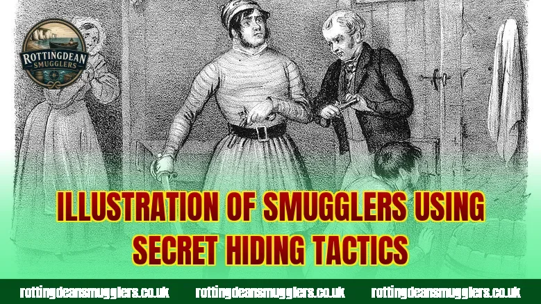 Illustration of smugglers using secret hiding tactics