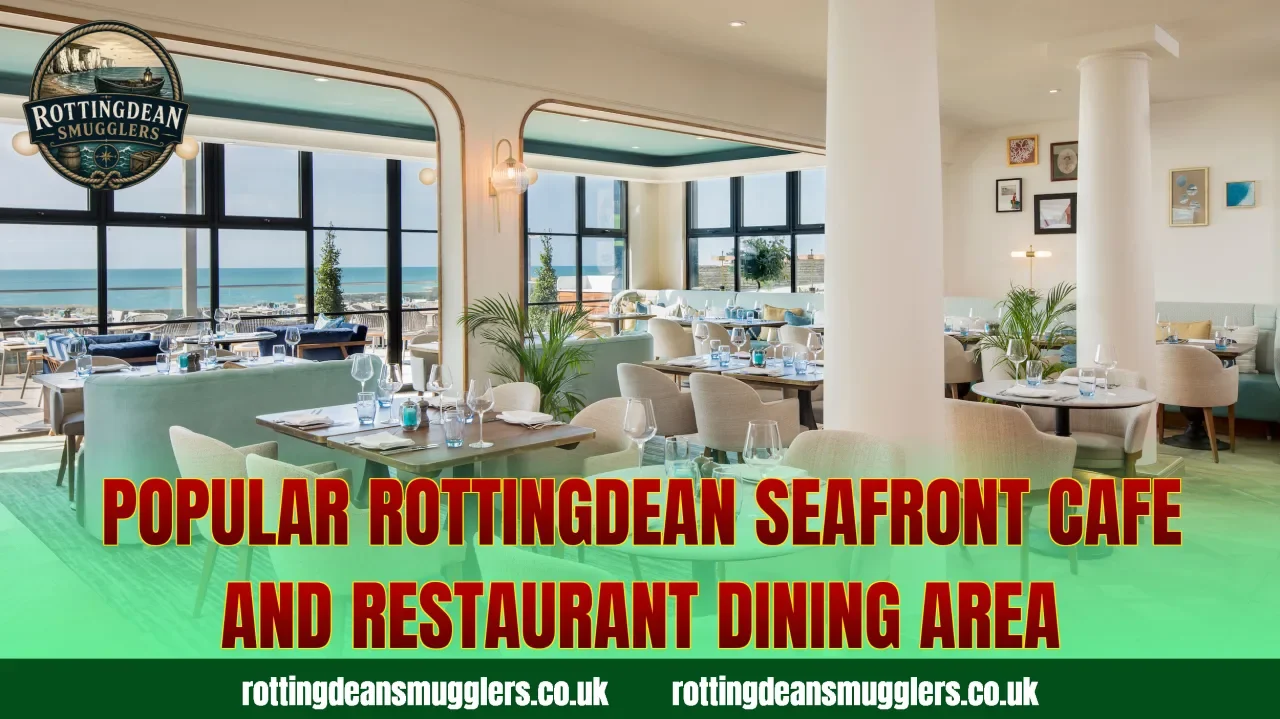 Popular Rottingdean seafront cafe and restaurant dining area