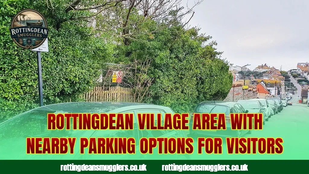 Rottingdean village area with nearby parking options for visitors