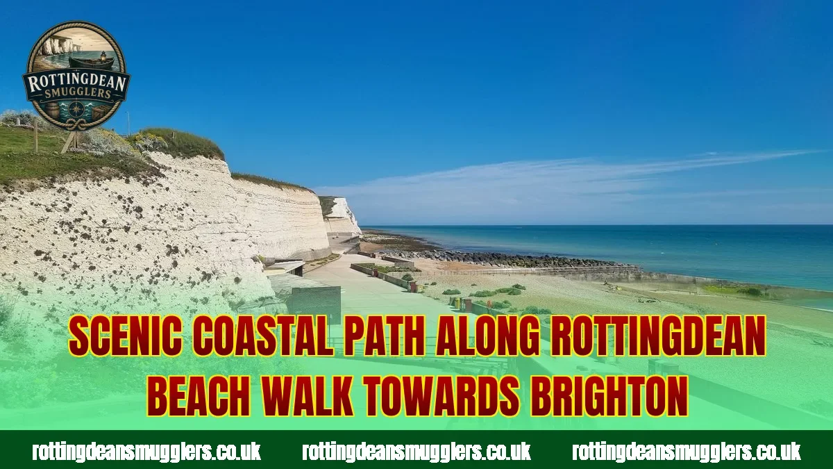 Scenic coastal path along Rottingdean beach walk towards Brighton