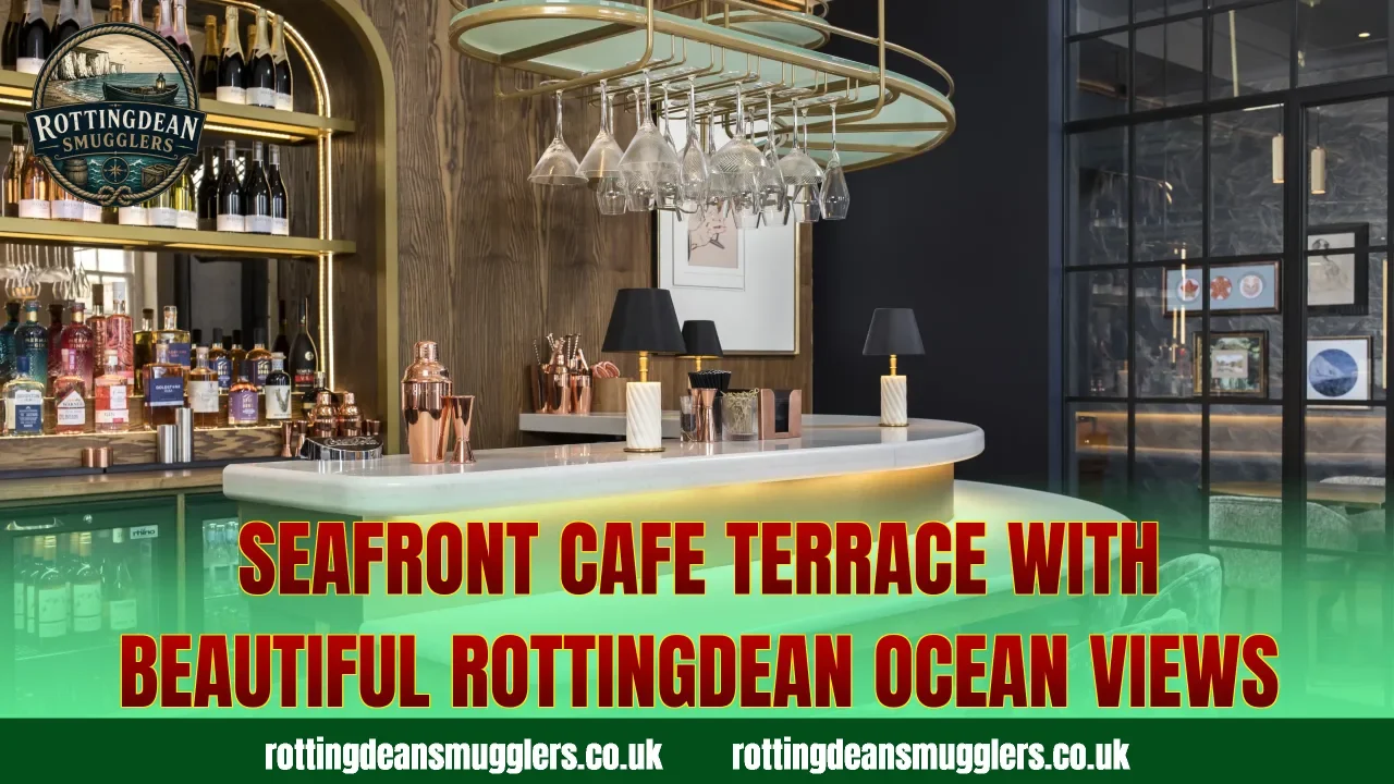 Seafront cafe terrace with beautiful Rottingdean ocean views