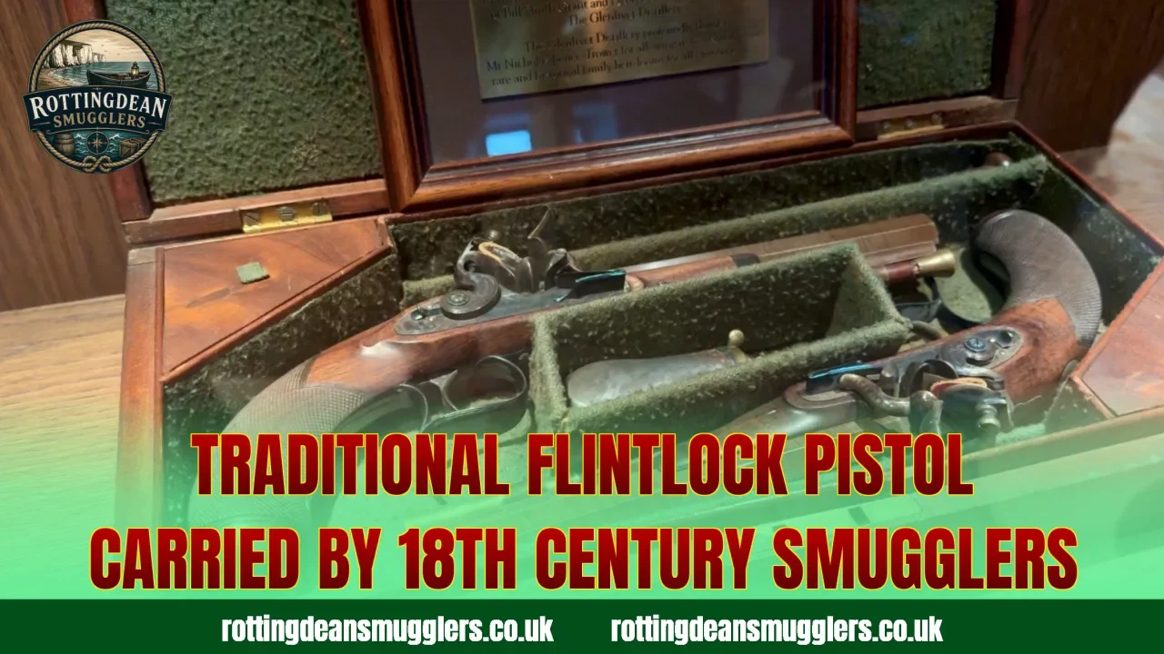 Traditional flintlock pistol carried by 18th century smugglers