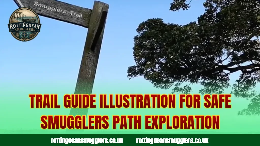 Trail guide illustration for safe smugglers path exploration