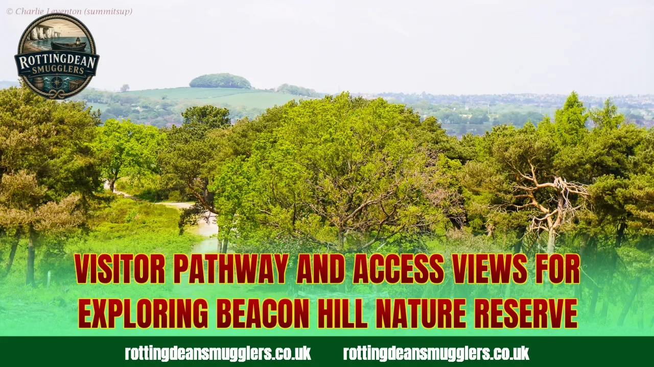 Visitor pathway and access views for exploring Beacon Hill nature reserve