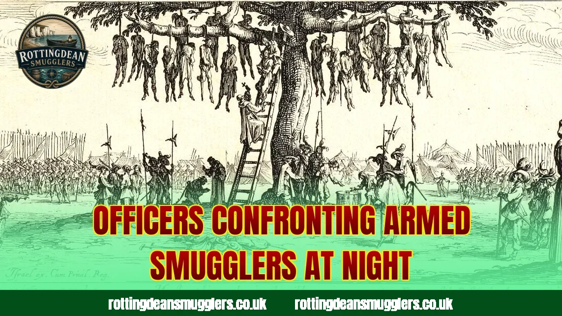 Officers confronting armed smugglers at night