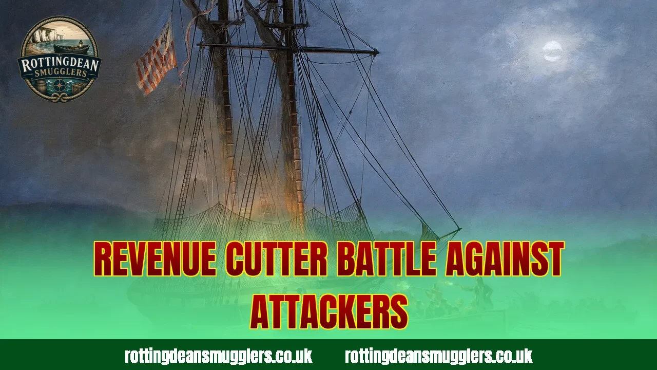 Revenue cutter battle against attackers