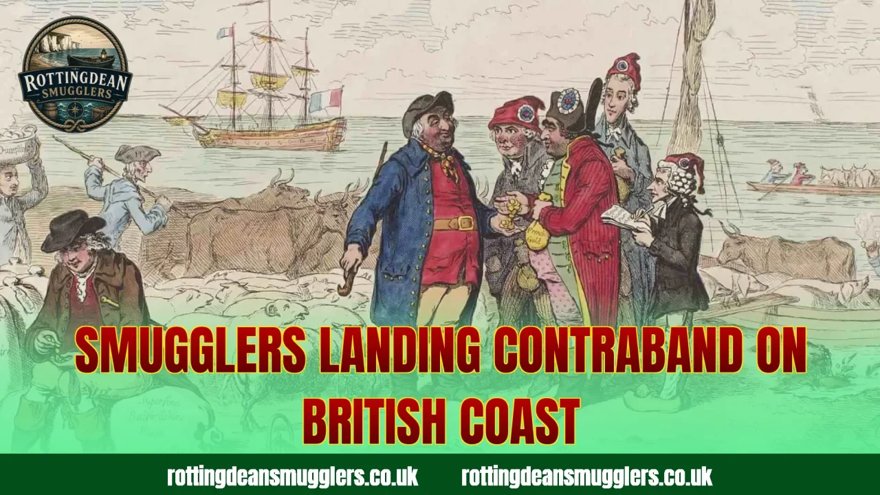Smugglers landing contraband on British coast
