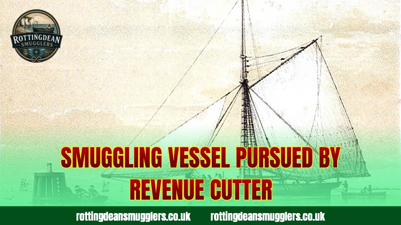 Smuggling vessel pursued by revenue cutter